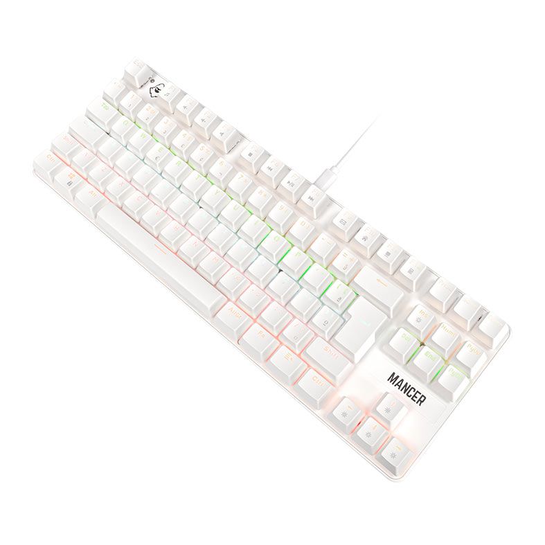 OPENBOX Teclado Mecanico Mancer Shade MK3, Rainbow, Switch Huano Vermelho, Branco, MCR-SHM3-WH01