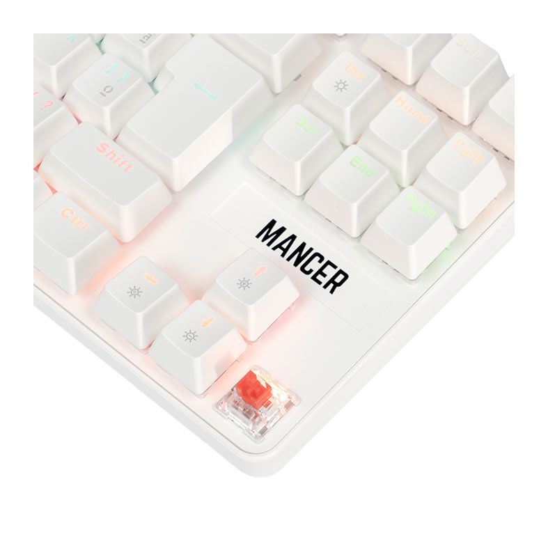 OPENBOX Teclado Mecanico Mancer Shade MK3, Rainbow, Switch Huano Vermelho, Branco, MCR-SHM3-WH01