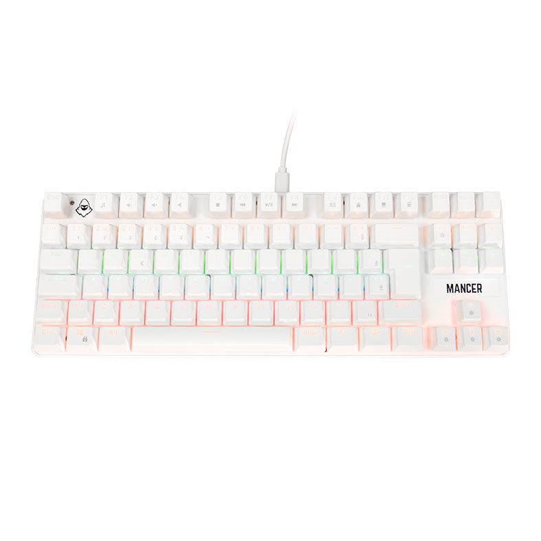 OPENBOX Teclado Mecanico Mancer Shade MK3, Rainbow, Switch Huano Vermelho, Branco, MCR-SHM3-WH01