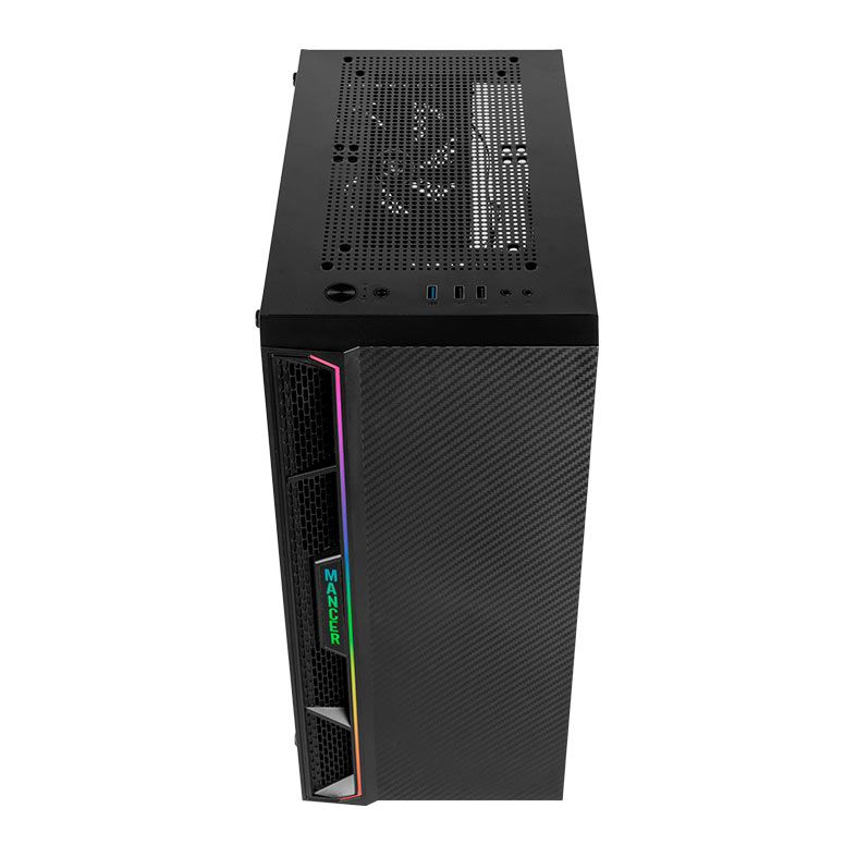 Gabinete Gamer Mancer Targe, Mid-Tower, Lateral de Vidro, Com 1 Fan, Preto, MCR-TGE-BK01