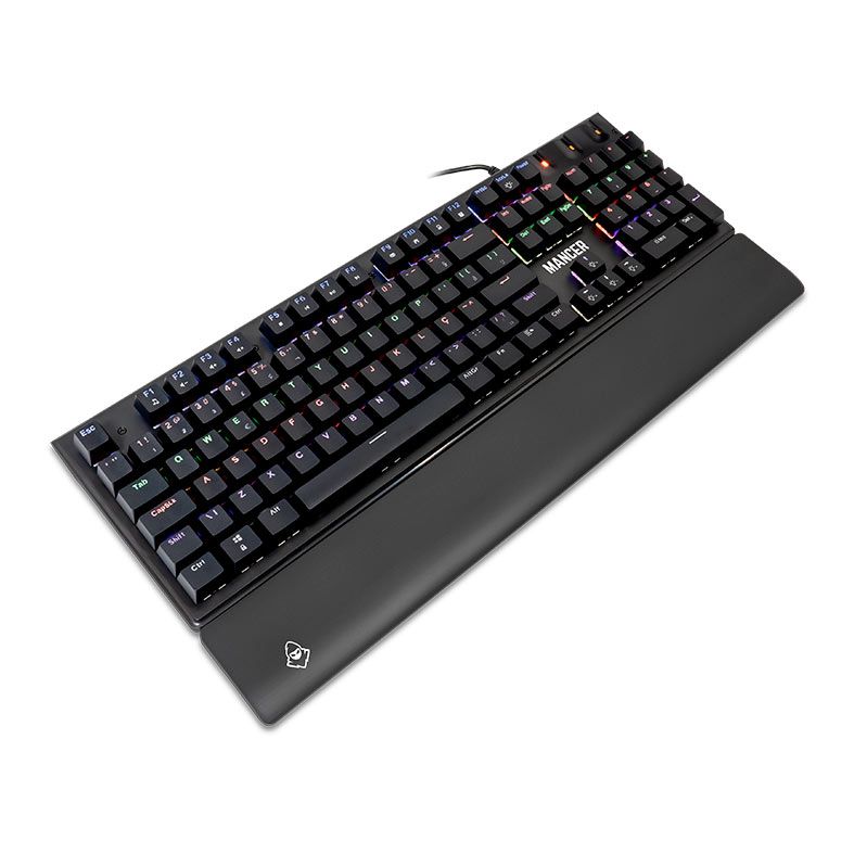 Teclado Mecanico Mancer Tharix, Rainbow, ABNT2, Switch Vermelho, Preto, MCR-THX-RBW01