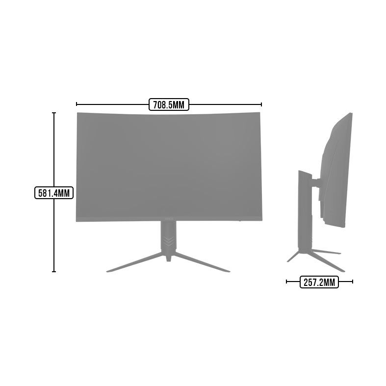 Monitor Gamer Mancer Valak UZ31, 31.5 Pol., VA, Curvo, FHD, 1ms, 165Hz, FreeSync, HDMI/DP, MCR-VKUZ31-PL01
