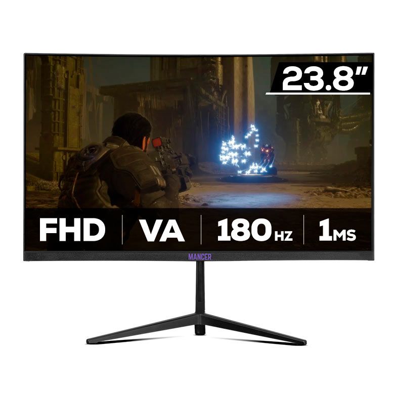 OPENBOX - Monitor Gamer Mancer Valak Z186, 23.8 Pol, VA, Curvo, FHD, 1ms, 180Hz, HDMI/DP, MCR-VKZ186-BL01