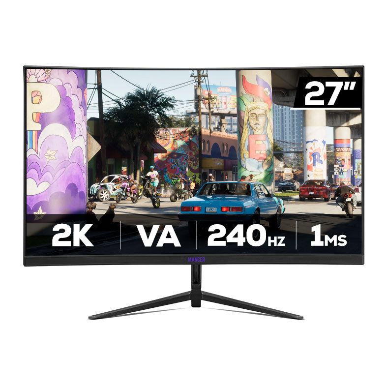 OPENBOX - Monitor Gamer Mancer Valak VX6S, 27 Pol, VA, Curvo, 2K, 1ms, 240Hz, HDMI/DP, MCR-VLKVX6S-BL01