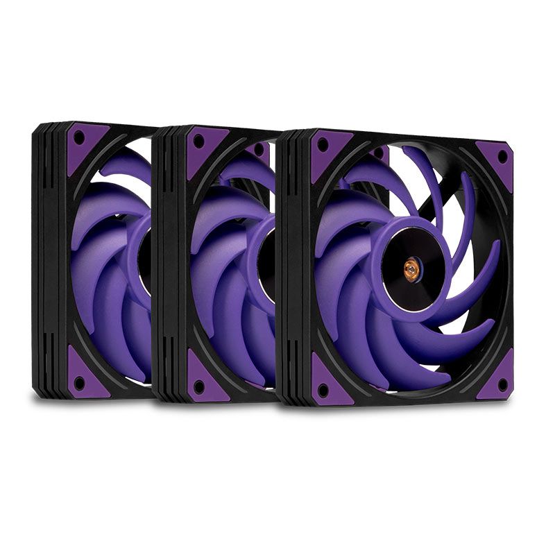 Kit Ventoinha Mancer Voltaic Purple Edition, 3x120mm, Preta, MCR-VTPB-BK01