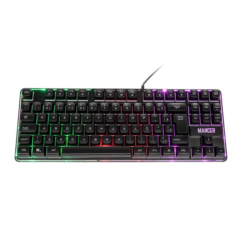Teclado Gamer Mancer Veyra, Rainbow, ABNT2, Preto, MCR-VYRA-RBW01