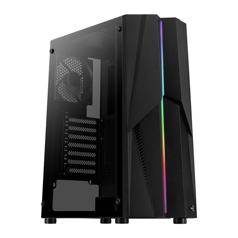 Gabinete AeroCool Mecha RGB Vidro Temp Preto, MECHA-G-BK-v1