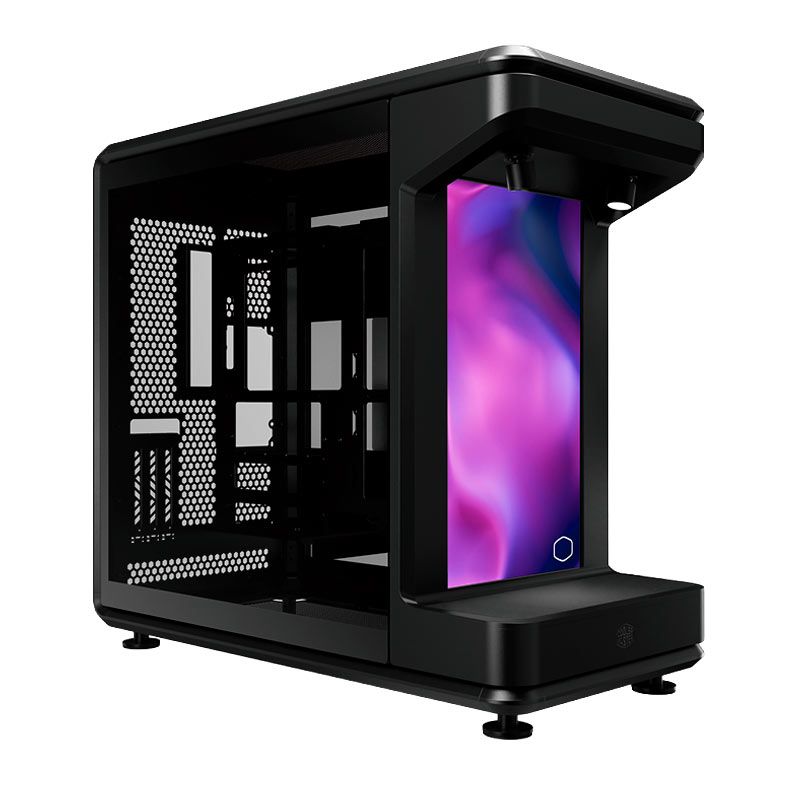 Gabinete Gamer Cooler Master MasterFrame 360 Stage, ARGB, Mid-Tower, Lateral de Vidro, Tela LCD, Preto, MF360-KHNN-S02