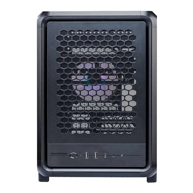 Gabinete Gamer Cooler Master MasterFrame 400 Mesh, ARGB, Mini-Tower, Vidro Temperado, M-ATX, Preto, Com 1 Fan, MF400M-KHNN-S00
