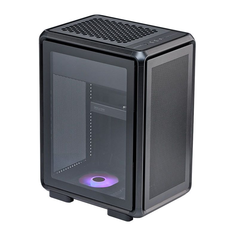 Gabinete Gamer Cooler Master MasterFrame 400 Mesh, ARGB, Mini-Tower, Vidro Temperado, M-ATX, Preto, Com 1 Fan, MF400M-KHNN-S00