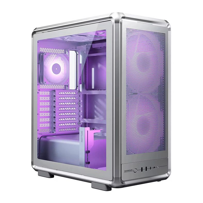 Gabinete Gamer Cooler Master Masterframe 500 Mesh, ARGB, Mid-Tower, Com 3 Fans, Prata, MF500M-SHNN-S01