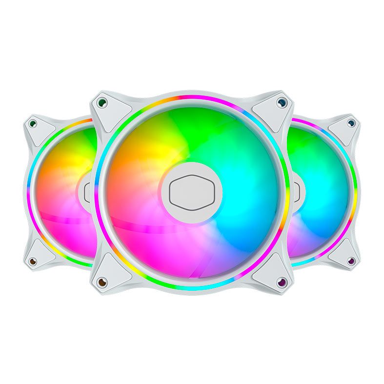 Kit Ventoinhas Cooler Master Masterfan MF120 Halo, ARGB, 3x120mm, Branco, MFL-B2DW-183PA-R1