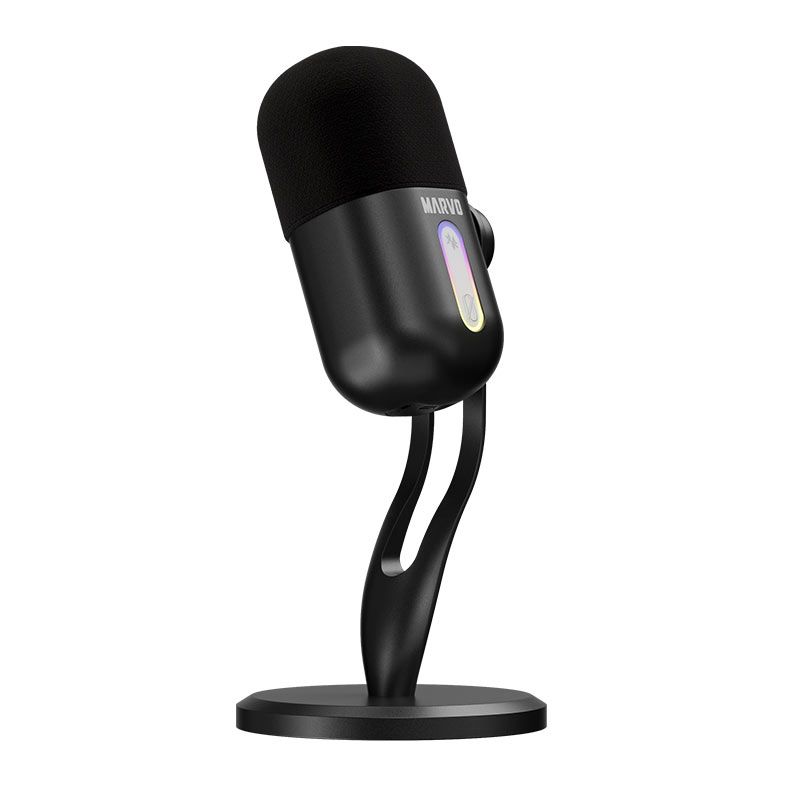 Microfone Marvo Blast 50, RGB, USB, Preto, MIC-08-BK
