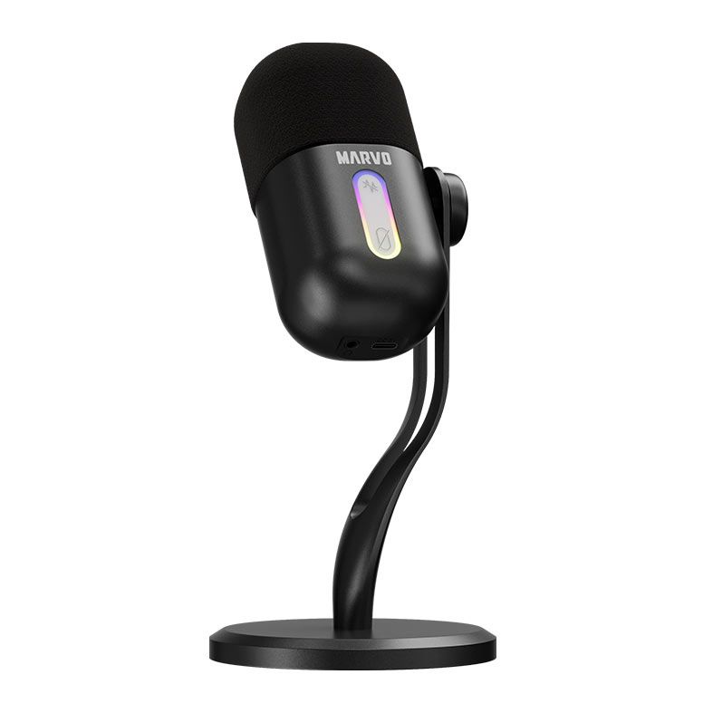 Microfone Marvo Blast 50, RGB, USB, Preto, MIC-08-BK