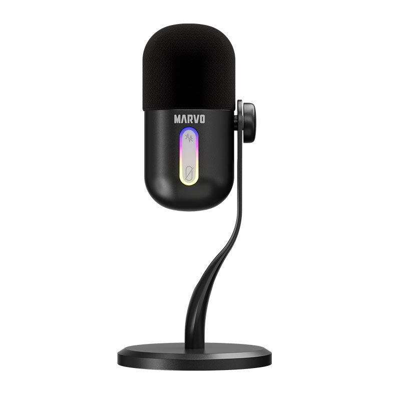 Microfone Marvo Blast 50, RGB, USB, Preto, MIC-08-BK