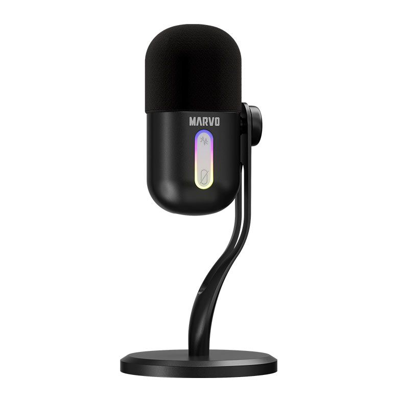 Microfone Marvo Blast 50, RGB, USB, Preto, MIC-08-BK