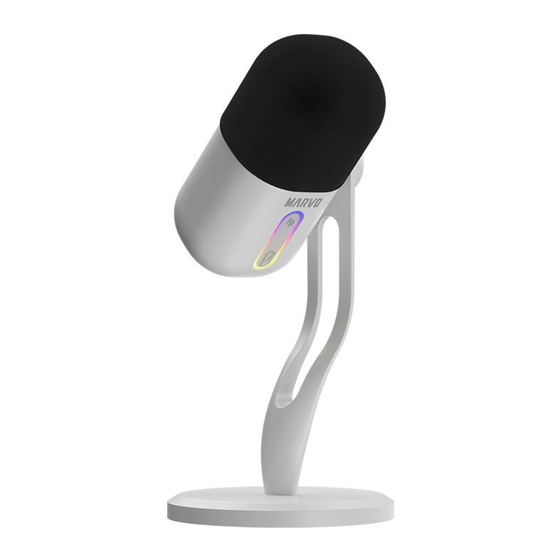 Microfone Marvo Blast 50, RGB, USB, Branco, MIC-08-WH