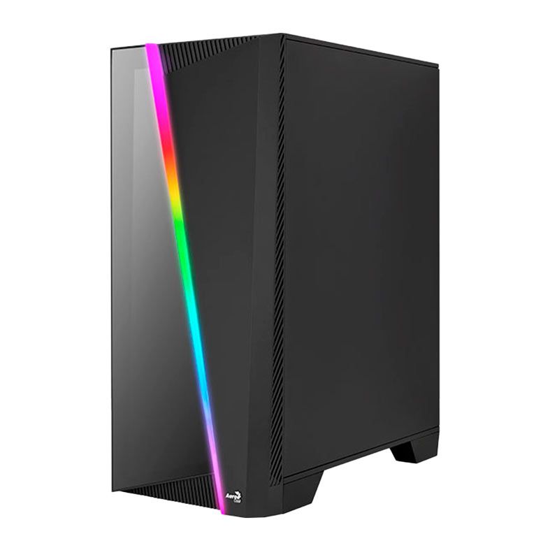 Gabinete Gamer Aerocool Mirage V1, ARGB, Mid-Tower, Lateral de Vidro, Com 1 Fan, Preto, MIRAGE-G-BK-V1