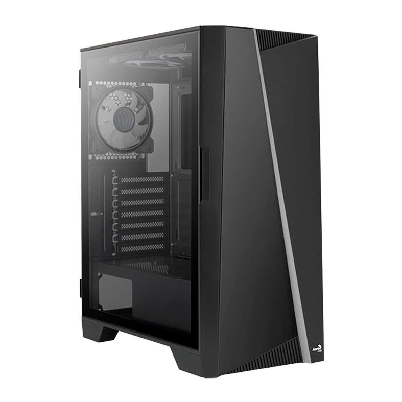 Gabinete Gamer Aerocool Mirage V1, ARGB, Mid-Tower, Lateral de Vidro, Com 1 Fan, Preto, MIRAGE-G-BK-V1