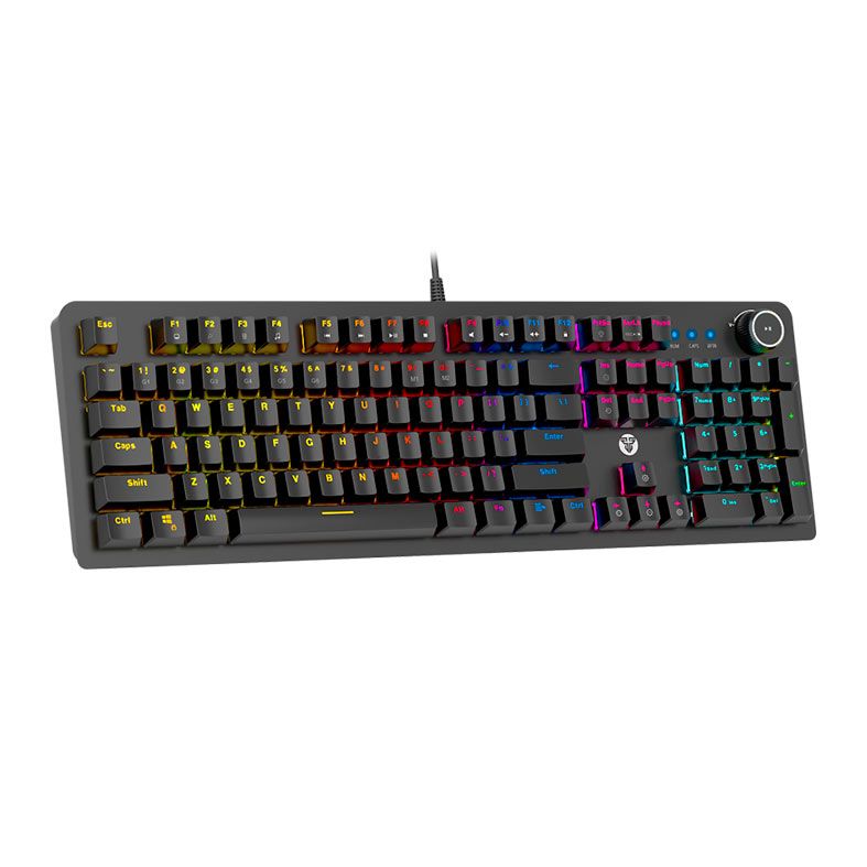 Teclado Mecanico Fantech Maxpower MK853 V2, Rainbow, Switch Azul, Preto, MK853V2-BK-BE