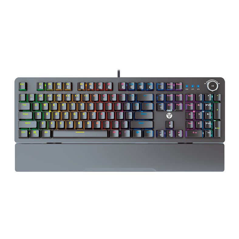 Teclado Mecanico Fantech Maxpower MK853 V2, Rainbow, Switch Vermelho, Preto, MK853V2-BK-RD