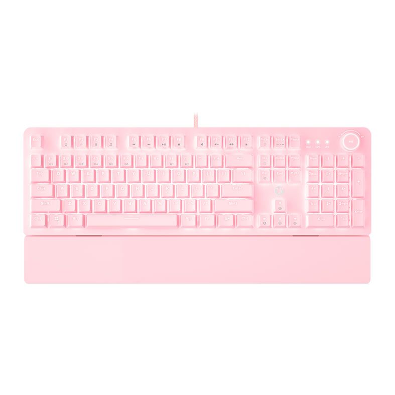 Teclado Mecanico Fantech Maxpower MK853 V2, Led Branco, Switch Azul, Rosa, MK853V2-PK-BE