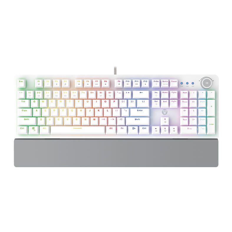 Teclado Mecanico Fantech Maxpower MK853 V2, Rainbow, Switch Vermelho, Branco, MK853V2-WE-RD