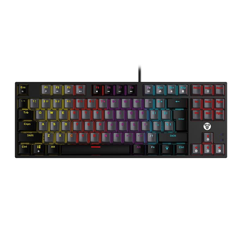 Teclado Mecanico Fantech Atom87 Sumi Edition, Rainbow, Switch Vermelho, Cinza e Preto, MK876V2-GY-RD