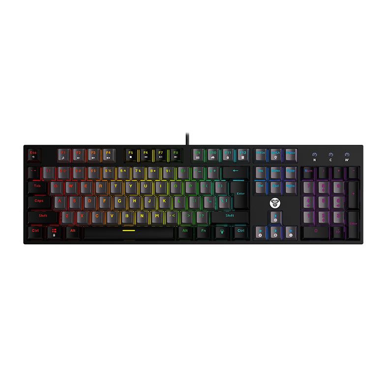 Teclado Mecanico Fantech Atom104 Sumi Edition, Rainbow, Switch Azul, Cinza e Preto, MK886V2-GY-BL