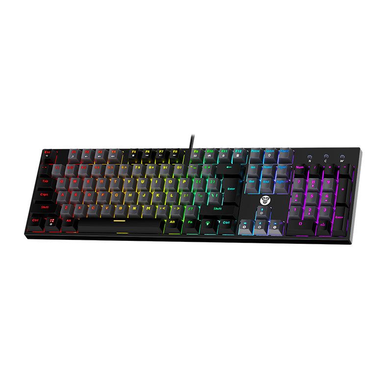 Teclado Mecanico Fantech Atom104 Sumi Edition, Rainbow, Switch Azul, Cinza e Preto, MK886V2-GY-BL