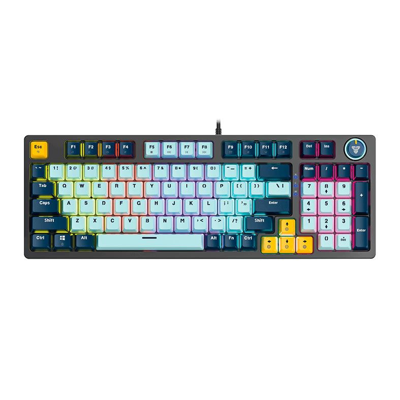 Teclado Mecanico Fantech Atom96 Mizu Edition, Rainbow, Switch Azul, Sky Blue, MK890V2-SKB-BL