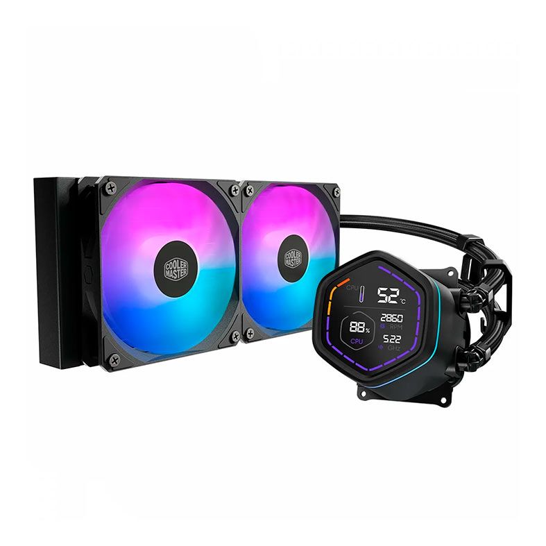 Water Cooler Cooler Master MasterLiquid Core Nex Digital, ARGB, 240mm, Intel-AMD, Preto, MLX-D24M-A18PA-RD