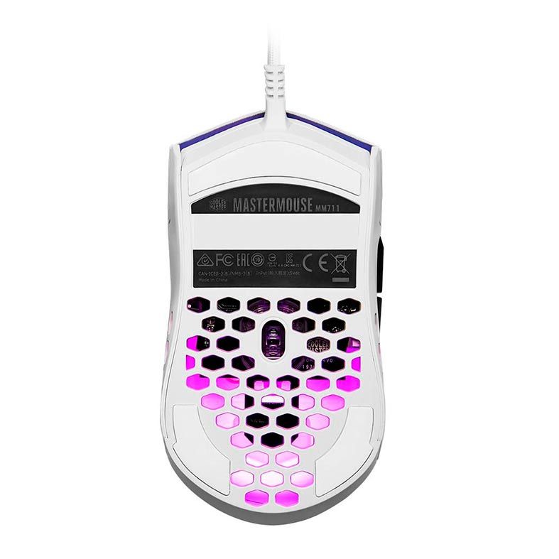 Mouse Gamer Cooler Master MM711 RGB 16000DPI Branco Brilhante, MM-711-WWOL2