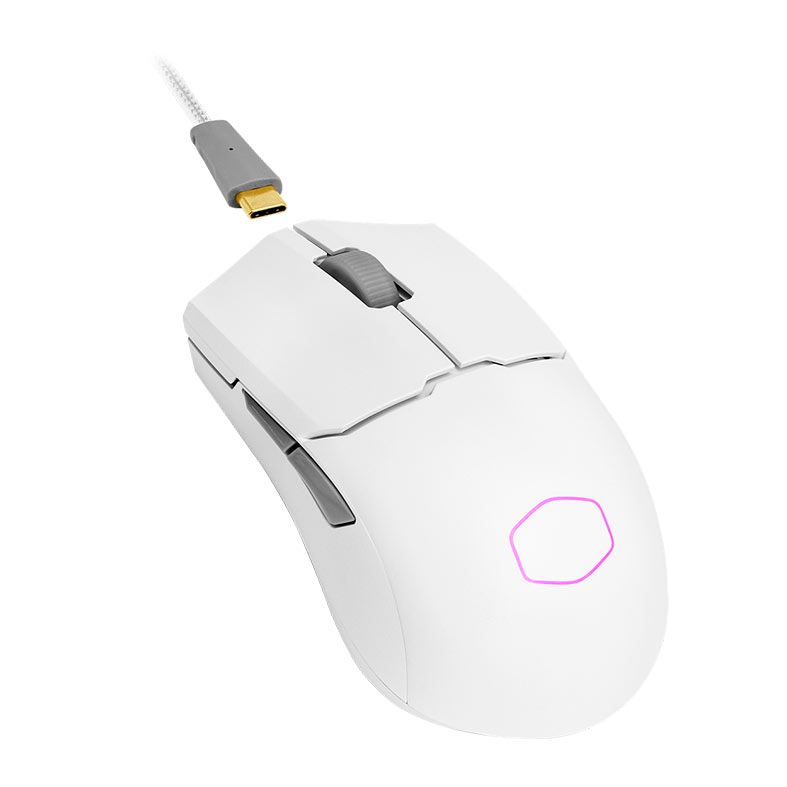 Mouse Gamer Cooler Master MM712, Wireless, RGB, 19000DPI, 6 Botoes, Branco Fosco, MM-712-WWOH1