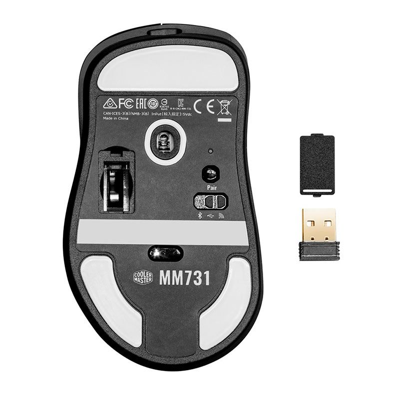 Mouse Gamer Cooler Master MM731, Wireless, RGB, 19000Dpi, 5 Botoes, Preto, MM-731-KKOH1