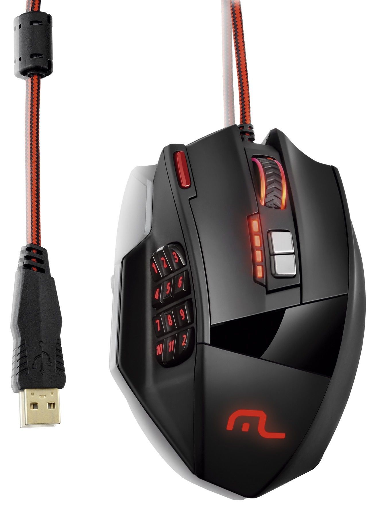 Mouse Gamer Multi Warrior 4000Dpi 18 Botoes Preto, MO206