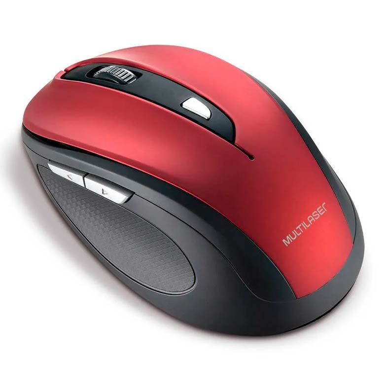 Mouse Multi Comfort Sem Fio 1600Dpi Preto/Vermelho, MO239