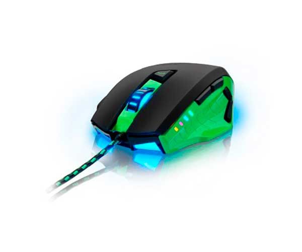 Mouse Multi Warrior Preto/Verde, MO245
