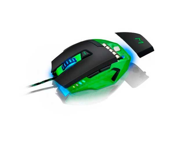 Mouse Multi Warrior Preto/Verde, MO245