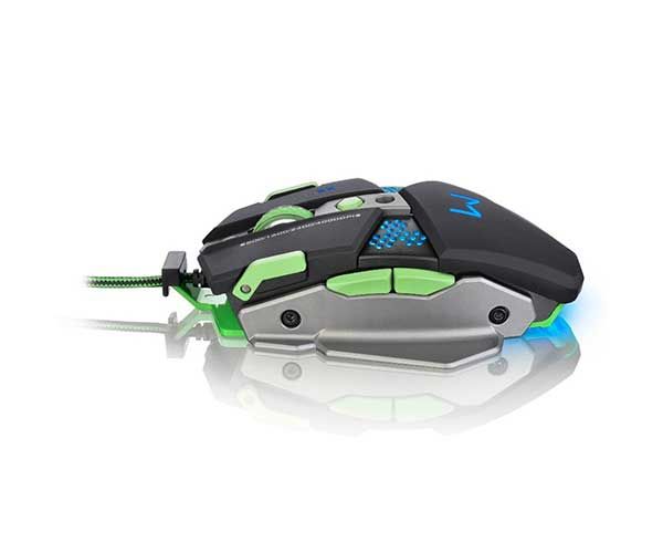 Mouse Gamer Multi Warrior 4000Dpi 9 Botoes Preto/Verde, MO249