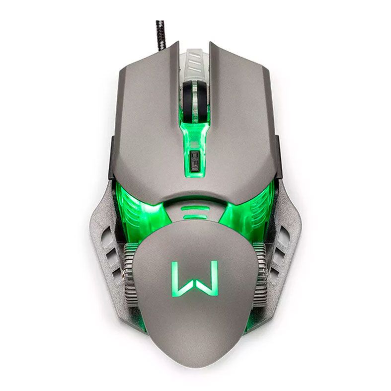 Mouse Gamer Multil Warrior Keon Prata/Verde 3200Dpi USB, MO268