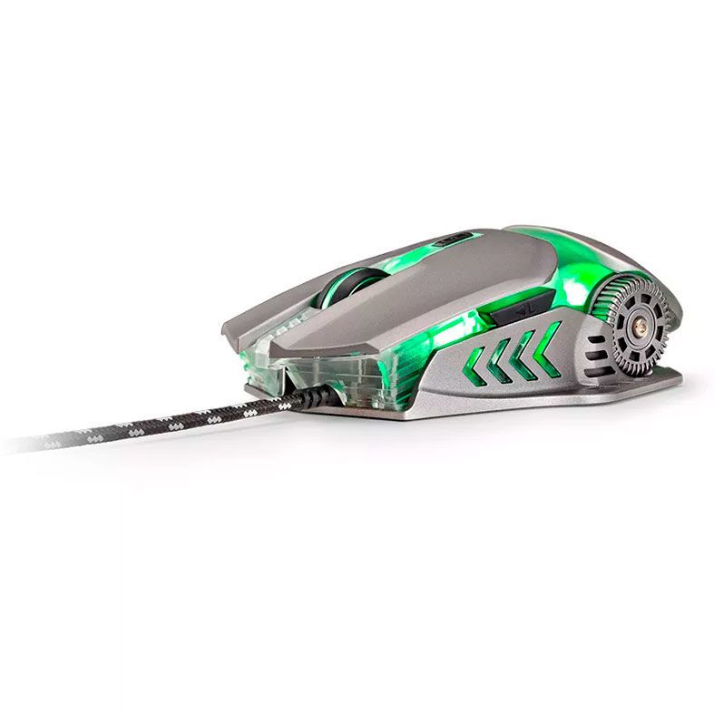 Mouse Gamer Multil Warrior Keon Prata/Verde 3200Dpi USB, MO268
