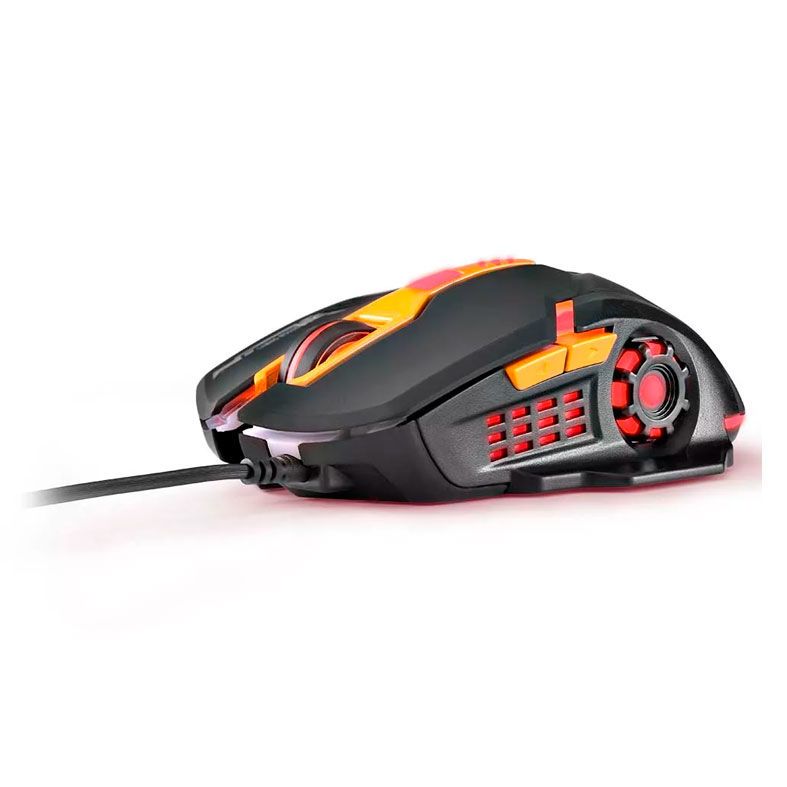 Mouse Gamer Multi 2400Dpi USB Led Vermelho Preto/Laranja, MO270