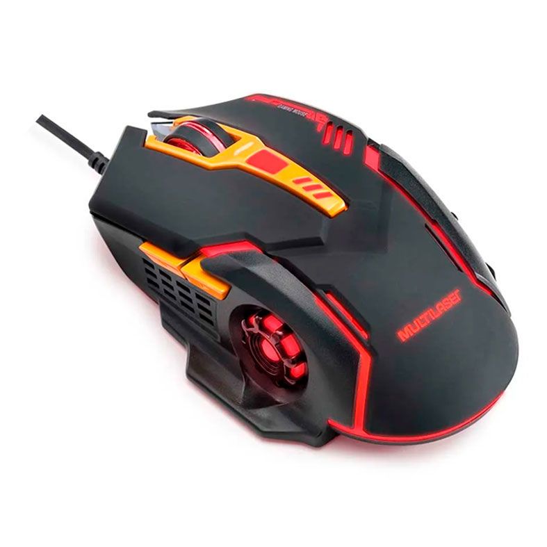 Mouse Gamer Multi 2400Dpi USB Led Vermelho Preto/Laranja, MO270