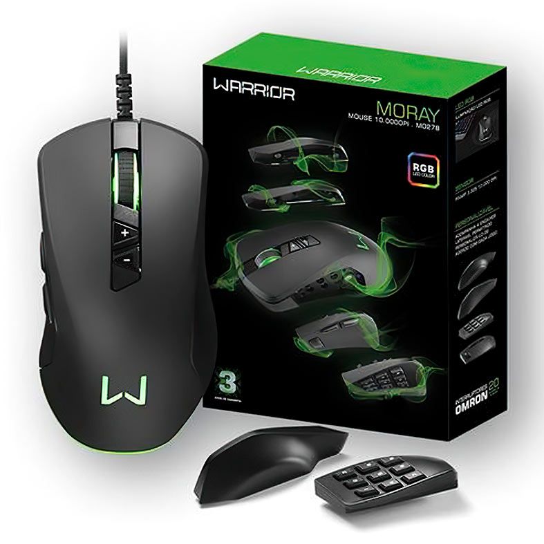 Mouse Gamer Multi Warrior Moray 10000Dpi RGB, MO278