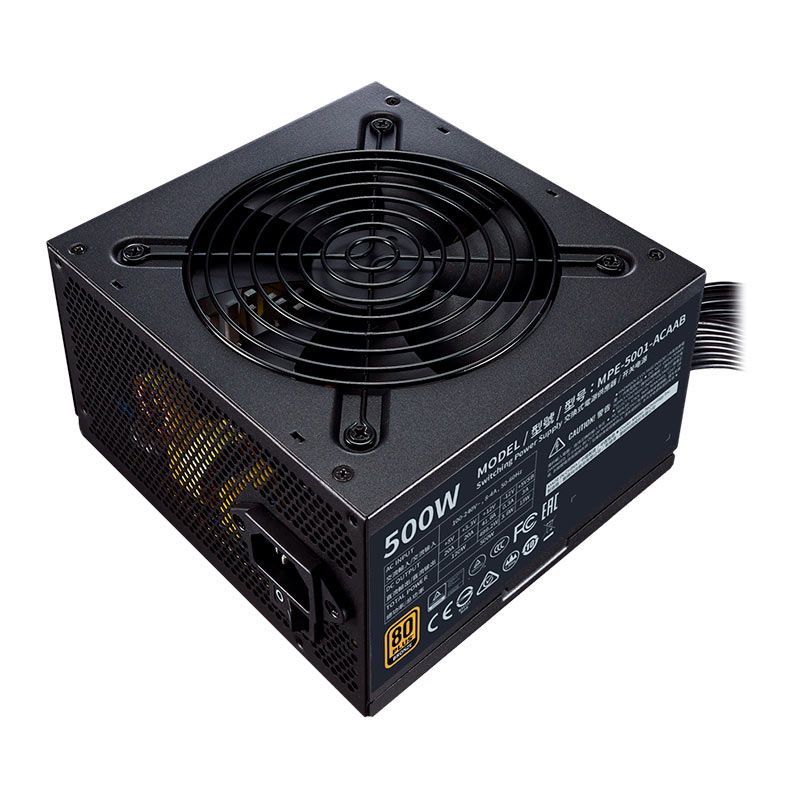 Fonte Cooler Master MWE 500 V2, 500W, 80 Plus Bronze, Preta, MPE-5001-ACAAB-WO