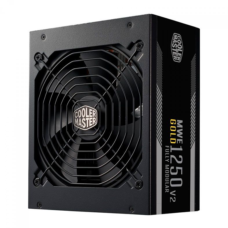 Fonte Cooler Master MWE Gold V2, 1250W, ATX 3.0, PCI-E 5.0, Full Modular, 80 Plus Gold, Preta, MPE-C501-AFCAG-3BR