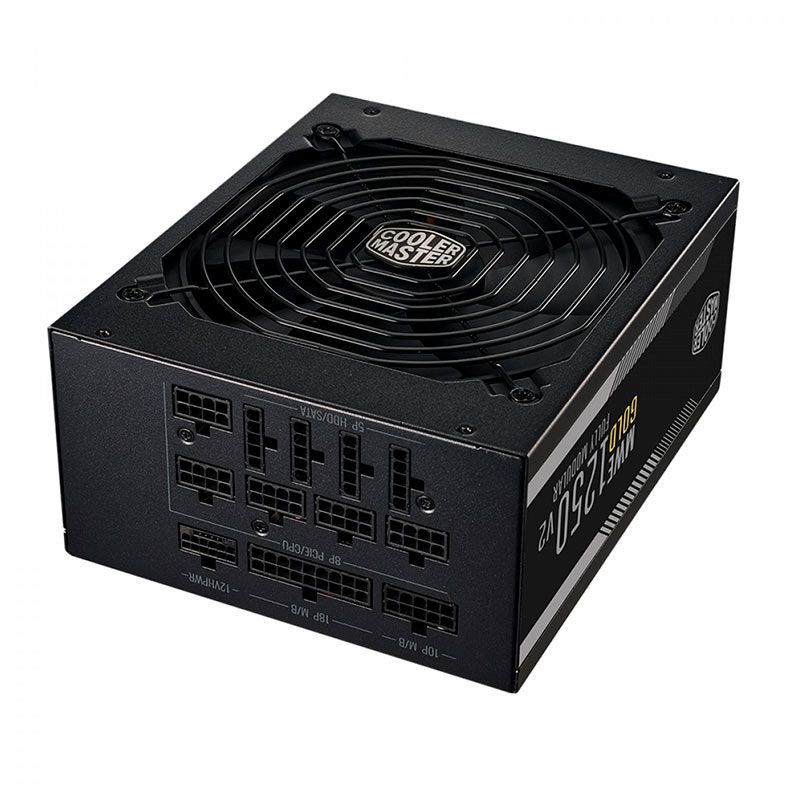 Fonte Cooler Master MWE Gold V2, 1250W, ATX 3.0, PCI-E 5.0, Full Modular, 80 Plus Gold, Preta, MPE-C501-AFCAG-3BR