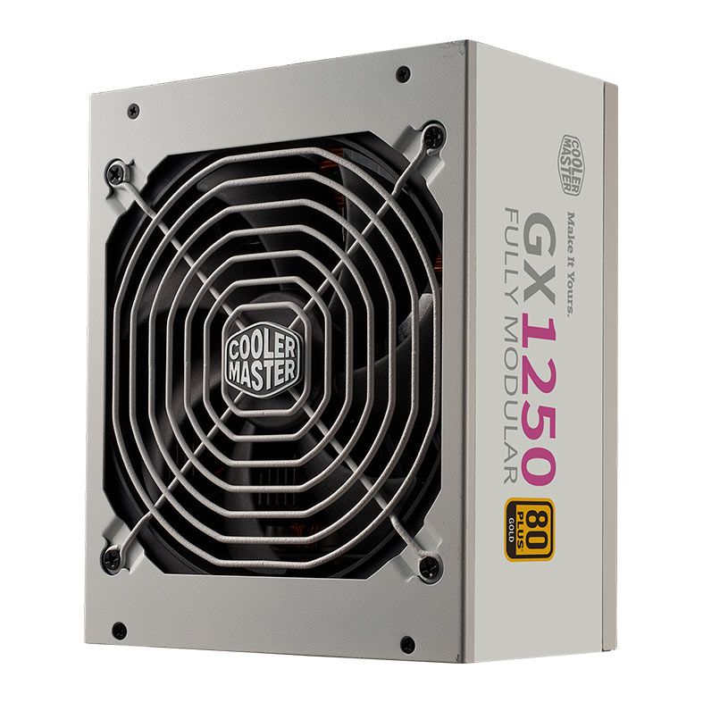 Fonte Cooler Master GX 1250 Gold, 1250W, ATX 3.0, PCI-E 5.0, Full Modular, 80 Plus Gold, Branca, MPE-C501-AFCAG-3GB1