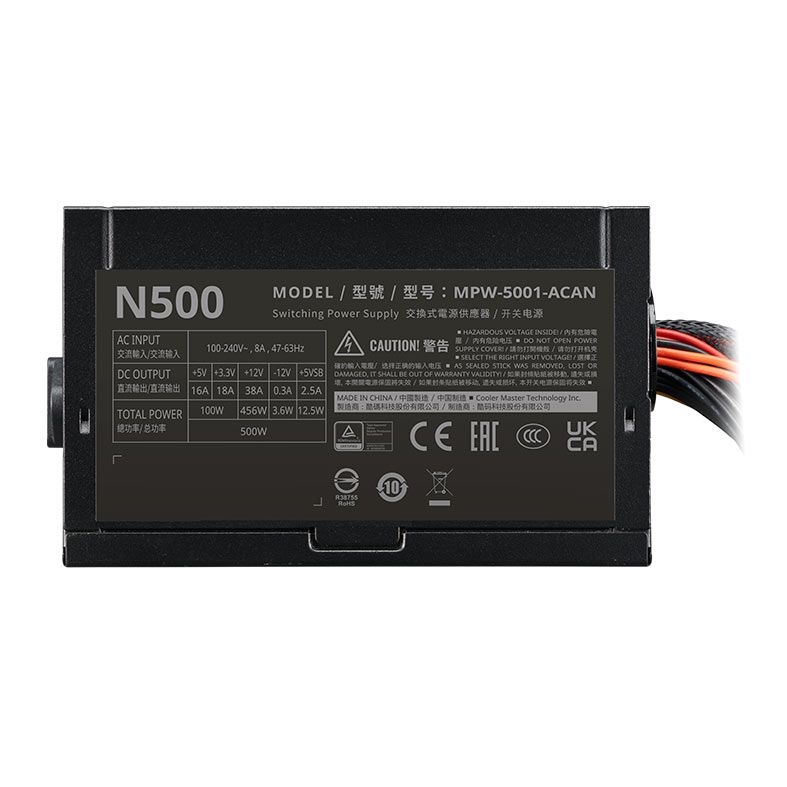 Fonte Cooler Master Elite Nex N500, Full Range, 500W, Preto, MPW-5001-ACAN-BBR
